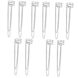 PACKOVE 5 Paare Sterling Silber Quaste Ohr clip Damenohrringe Creolen aus Sterlingsilber für Damen Ohrmanschetten und Ohrstöpsel Silberohrringe für Damen baumeln aufsteckbar Ohrclip S925 von PACKOVE