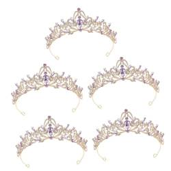 PACKOVE 5St Krone Haarschmuck für Bräute Mädchenkostüme Ornament Hochzeitsdekorationen Glitzer Hochzeit Tiara brauthaar dekore Hochzeitskleid Stirnband Quaste Anhänger schmücken Fräulein von PACKOVE