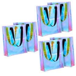 PACKOVE 6 STK Lasertasche Kosmetiktasche Plakataufbewahrung Lässige Tragetasche Holografische Tasche Damen Tragetasche Transparente Tasche Brautjungfer PVC Handhaben Geschenktasche von PACKOVE