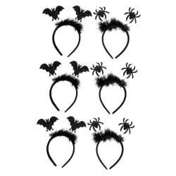 PACKOVE 6 Stk Stirnband Halloween Spinne Kopfbedeckung Stirnbänder Für Damen Schwarz Teufelshörner Make-up-stirnbänder Stirnbänder Für Damen-make-up Party Plastik Spinnenseide Kind Haar von PACKOVE