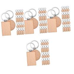 PACKOVE 72 STK Schlüsselanhänger Personalisierter Schlüssel Kreisausschnitte Aus Holz Handgefertigt Leere Holzscheiben Hölzern Buche Weihnachten Anhänger Aus Holz von PACKOVE