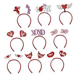 PACKOVE 9st Valentinstag Stirnband Valentinstag Kopfbedeckungen Herz Haarreifen Amor Haarband Amor Kostüm Damen Bopper Mit Herz-stirnband Amor Kostümzubehör Kopftaste Filzstoff Kleidung von PACKOVE