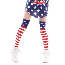 PACKOVE Amerikanische Kniestrümpfe Hip Hop Strümpfe Lustige Overknee Socken Kniestrümpfe Damen Hip Hop Socken Strumpfstreifen Mit Amerikanischer Flagge von PACKOVE