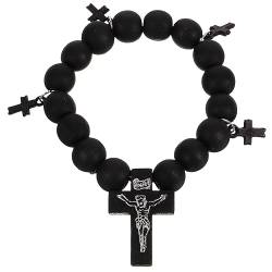 PACKOVE Fengshui-Armband Kreuz Schmuck Geschenk christliches Perlenarmband herren armband Armbänder Gebetsperlenarmband Kreuzarmband für Damen hölzern Zubehör Rosenkranz Fräulein Holz von PACKOVE