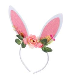 PACKOVE Ostern Stirnband Cosplay Haarschmuck Stirnband Machen Mädchen-outfits Osterparty-stirnband Hasenohren Als Kopfbedeckung Hasenohren Stirnband Haargummi Kranz Krone Rosa Kind Plastik von PACKOVE