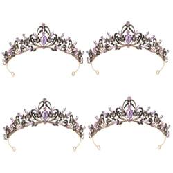 PACKOVE Paillettenanzug 4 Stück Krone Stirnband für die Dekoration silberne Abschlussball-Ohrringe Golddekor Hochzeits-Tiara von PACKOVE