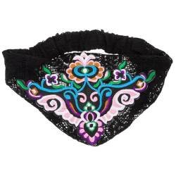 PACKOVE Retro ethnisches Stirnband breites stirnband Frauen Haarband Bandana Vintage Stirnband Bandana Breites Haarband mit Stickerei Tiara Haarschmuck Haarschal Kopftuch von PACKOVE