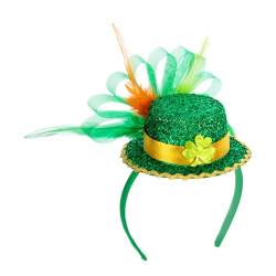 PACKOVE Verkleidung für den irischen Feiertag grünes Hutstirnband St. Patricks Day Kopfbedeckung Satinhaube Klammer deko Partyzubehör Stirnbänder bilden schmücken Patty Requisiten Fräulein von PACKOVE