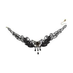 PACKOVE gothic halskette gothic necklace Geschenkidee Frauen schwarzer Halsreif Halsband für Damen Halsketten gotische Halskette die Blumen Goldene Halskette Fräulein von PACKOVE