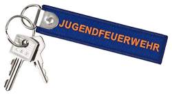 JUGENDFEUERWEHR Schlüsselanhänger blau 120x27mm mit verstärktem Schlüsselring von PACOTEX