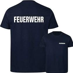 PACOTEX Feuerwehr Premium Herren T-Shirt 220g/m² Workwear Qualität mit beidseitigem, reflektierenden Aufdruck (Marineblau, M) von PACOTEX