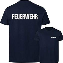 PACOTEX Feuerwehr Premium Herren T-Shirt 220g/m² Workwear Qualität mit beidseitigem, reflektierenden Aufdruck (Marineblau, XL) von PACOTEX