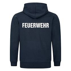 PACOTEX Feuerwehr Premium Kapuzenpullover Hoodie Hoody Herren 350g/m² Qualität mit beidseitigem, reflektierenden Aufdruck (Marineblau, XL) von PACOTEX