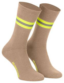 PACOTEX Heldensocken beige gelb-silber-gelb - Made in Germany - Paar - für Helden des Alltags bei Feuerwehr Rettungsdienst und Hilfsorganisationen (39-43) von PACOTEX