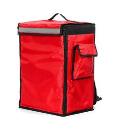 Lebensmittel Liefertasche,Pizza Delivery Bag 42L Wärmedämmerte Tasche Tragbare Pizza Food-Liefertasche Picknick-Speicher-Roller-Rucksack-Kühler-Taschen Faltende Isolierpackung (Color : Red) von PACUM
