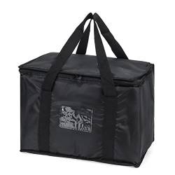 Lebensmittel Liefertasche,Pizza Delivery Bag Mittagessen Kühler Tasche Isolierung Falten Picknick Tragbare Eisbeutel Food Thermal Food Liefertasche Getränk Träger Isolierte Lunchtasche ( Color : Black von PACUM