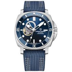 Herrenuhr Pagani Design Mechanische Automatische Armbanduhr Japan NH39 Uhrwerk Wasserdicht bis 200M Leuchtendes Saphirglas Nylon Armband… (Blau) von PAGRNE DESIGN