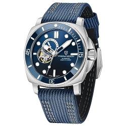 Pagani Design Herren Automatik Uhren Japan NH39 Mechanische Skelett Wasserdicht Armbanduhr für Männer Militär Stil Nylon Armband von PAGRNE DESIGN