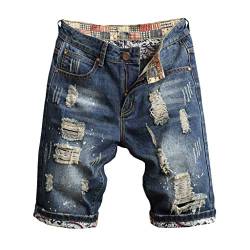 PAIDAXING Herren Jeans Shorts Zerrissene Kurze Hosen Bermuda Jeanshosen Bequem Freizeit Sommershorts von PAIDAXING