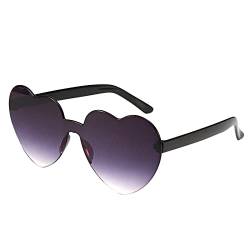 PAIDAXING Hippie Sonnenbrille Herren Damen Brille Herzform Klassisch Brillen Rahmenlose Modebrille Outdoor Polarisiert Sun Glasses Jelly Transparente Sonnenbrillen (A, One Size) von PAIDAXING