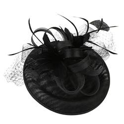 Stirnband Damen Sport Party Headband Hutgurt Zubehör für Damenhaarblumenclip eleganter Hut Haarreifen Zickzack (Black, One Size) von PAIDAXING