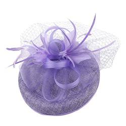 Stirnband Damen Sport Party Headband Hutgurt Zubehör für Damenhaarblumenclip eleganter Hut Haarreifen Zickzack (Purple, One Size) von PAIDAXING