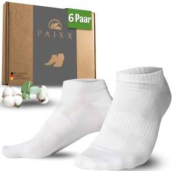 PAIXX Premium Sneaker Socken 6 Paar- Atmungsaktiv & Antibakteriell- Kurze Halbsocken Herren- Socken kurz Damen- 35-38,39-42,43-46 -Sportsocken von PAIXX