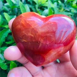 PAJPXPCD Edelsteine ​​zur Dekoration, natürliche rote Achat-Herz-Aura von PAJPXPCD