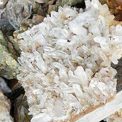 PAJPXPCD Heilstein, 100% natürliche Kristall-Cluster-Druse, roter Quarz-Kristall, Zauberstab, Stein, Säulenspitze (Color : White, Size : 6000-6200g) von PAJPXPCD