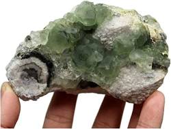 PAJPXPCD Mineraliensteine, natürliche Polyeder, hellgrüner Fluorit, Mineralprobensteine ​​und Kristalle, Heilkristall, Quarzkristallsteine, Dekoration (Color : Dark Gray) von PAJPXPCD