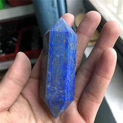 PAJPXPCD Natürliche Magie Natürliche Lapis Lazuli Blau Kristall Sechseckige Doppel Punkte Zauberstab Stein Kristall Schmuck Geschenk von PAJPXPCD