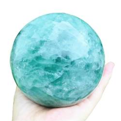 PAJPXPCD Natürliche grüne Fluorit-Kugel, Quarz-Kristall, Edelstein, Kugel, (Size : 400-500g) von PAJPXPCD