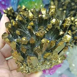 PAJPXPCD Natürliche magische galvanisierte natürliche Kristall-Cluster-Stein-Kristall-Probe, Heimbüro-Dekoration, Handwerk, Geschenke, (Color : Dark Brown, Size : 300-350g) von PAJPXPCD