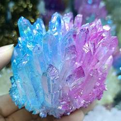 PAJPXPCD Natürliche magische galvanisierte natürliche Kristall-Cluster-Stein-Kristall-Probe, Heimbüro-Dekoration, Handwerk, Geschenke, (Color : Jasmine, Size : 300-350g) von PAJPXPCD