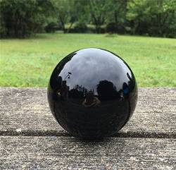 PAJPXPCD Natürliche schwarze Obsidian-Kugel, Kristallkugel, polierte Steine, Kristalle, Feng-Shui-Kugel for Dekoration + Sockel, (Color : 5cm-6cm) von PAJPXPCD