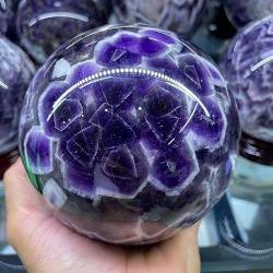 PAJPXPCD Natürlicher Amethyst-Stein, Quarz-Kristallkugel, wunderschöne violette Quarzkristalle (Size : 1500-1700g) von PAJPXPCD