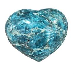 PAJPXPCD Natürlicher Kristall, 1 Stück, natürlicher blauer Apatit, polykristalliner Stein, Kristall-Herz-Dekoration, spirituelle Kristalle (Size : 330-400g) von PAJPXPCD