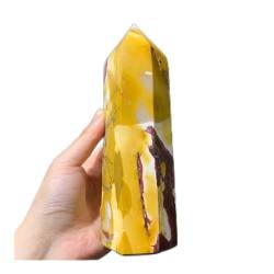 PAJPXPCD Natürlicher Kristall, raues natürliches Ei, Yellowstone, sechs Prisma, Kristall-Aura, Heimdekoration, Stein, Kristallprozess, (Color : Orange, Size : 770g) von PAJPXPCD
