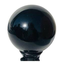 PAJPXPCD Natürlicher Kristall rau 4 cm–20 cm + Ständer, natürliche schwarze Obsidian-Kugel, große Kristallkugel, Heilstein + Sockel (Größe: 80 mm) (Size : 200mm) von PAJPXPCD