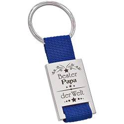 PAKADI Schlüsselanhänger mit Gravur - Bester Papa der Welt Farbe blau von PAKADI