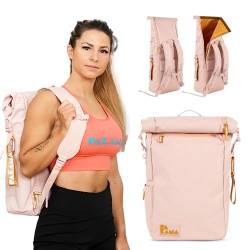 PAKAMA - Daypack Rucksack mit Rolltop 25l für Damen Pink klein - Wanderrucksack & Fahrradrucksack wasserdicht Arbeit, Fitness, Wandern mit Laptop-Fach - Damenrucksack, Reiserucksack, Tagesrucksack von PAKAMA