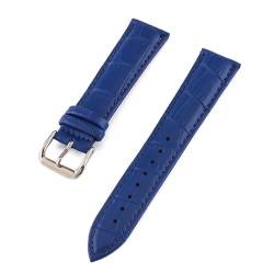 PAKMEZ Leder-Uhr-Armband 10-24mm Leder Uhrengurte für Männer, Blau, 10mm von PAKMEZ