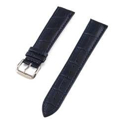 PAKMEZ Leder-Uhr-Armband 10-24mm Leder Uhrengurte für Männer, Dunkelblau, 17mm von PAKMEZ