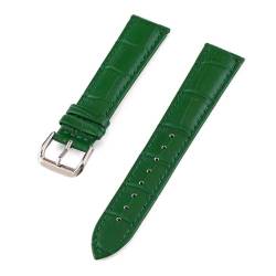 PAKMEZ Leder-Uhr-Armband 10-24mm Leder Uhrengurte für Männer, Grün, 10mm von PAKMEZ