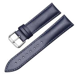 PAKMEZ Leder-Uhren-Gurt-Armband 12-24mm Leder Uhrenband für Männer, Blau, 15mm von PAKMEZ