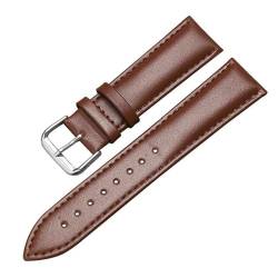 PAKMEZ Leder-Uhren-Gurt-Armband 12-24mm Leder Uhrenband für Männer, Braun, 14mm von PAKMEZ