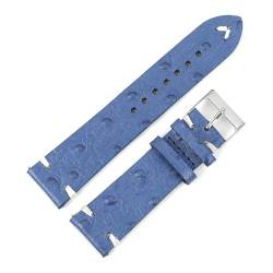 PAKMEZ Leder Uhrenband 18-22mm Ersatzuhr-Wachgurt für Männer und Frauen, Blau, 24mm von PAKMEZ