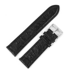 PAKMEZ Leder Uhrenband 18-22mm Ersatzuhr-Wachgurt für Männer und Frauen, Schwarz, 20mm von PAKMEZ