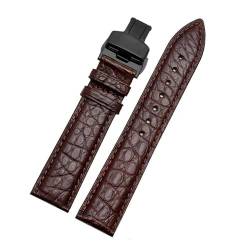 PAKMEZ Leder-Uhrenband-Armband 12-24mm Ersatzuhr-Gurt, Braun schwarz, 13mm von PAKMEZ
