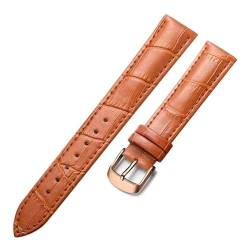 PAKMEZ Leder Uhrengurt 18-22mm Leder Ersatzwachenbänder Armband, Hellbraunes Gold, 16mm von PAKMEZ